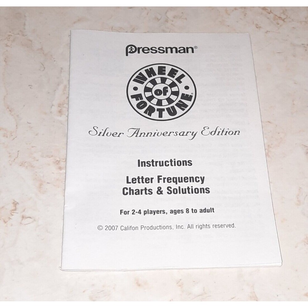 2007 Wheel Of Fortune Silver Anniversary Edition Game Replacement Piece
